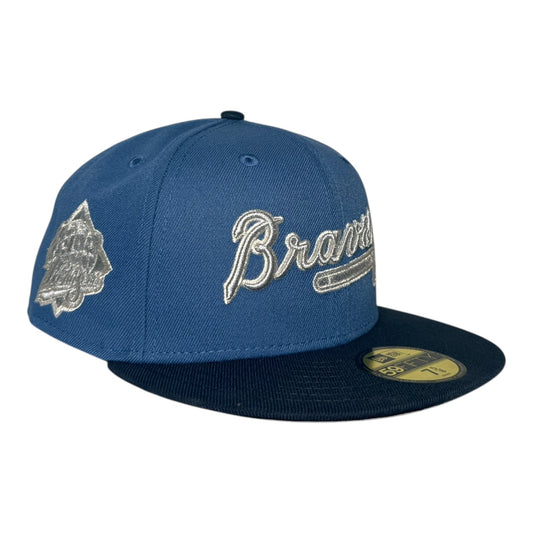 Atlanta Braves 1999 World Series New Era 59Fifty Fitted Hat Blue Silver