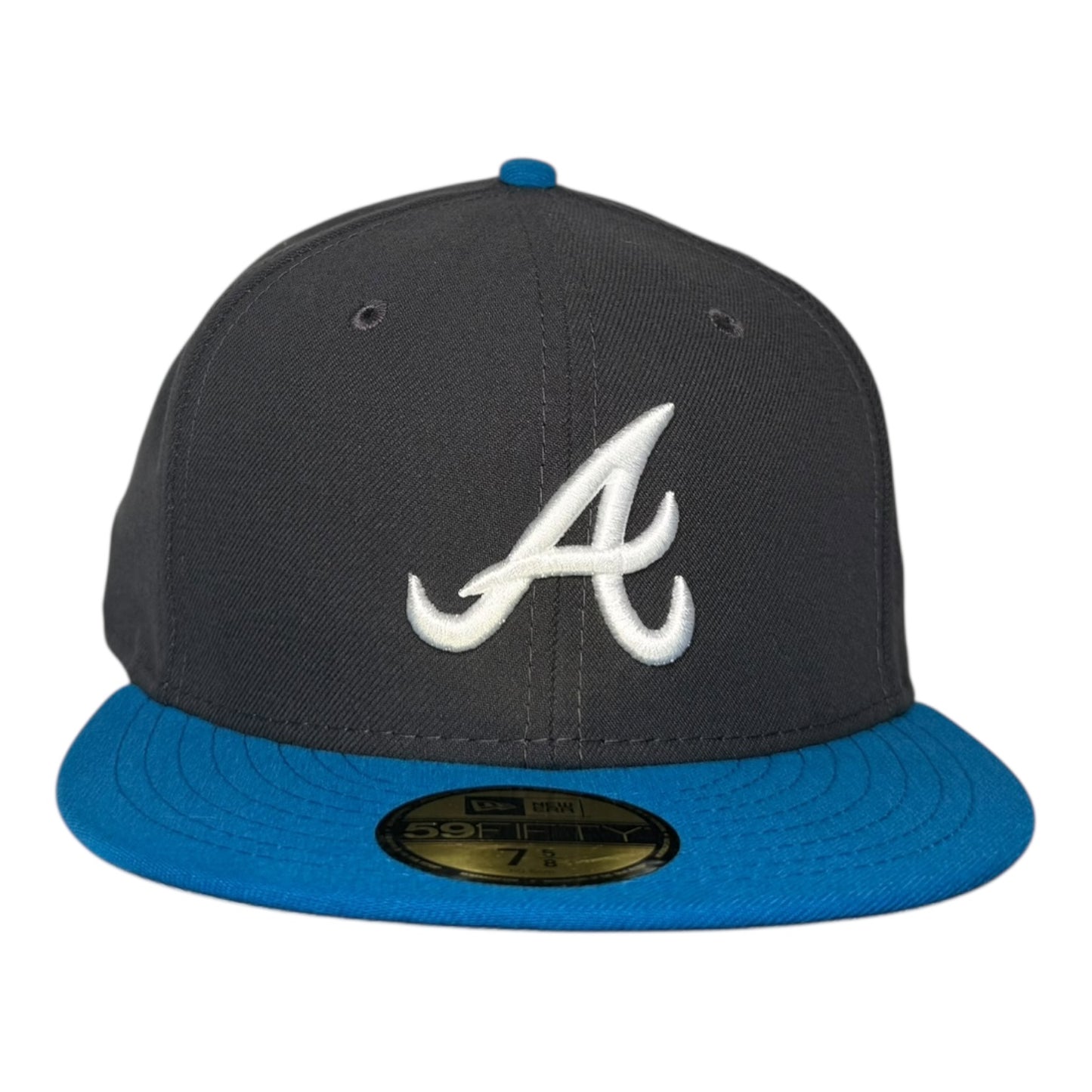 Atlanta Braves Dark Gray Crown Blue Visor New Era 59Fifty Fitted Hat