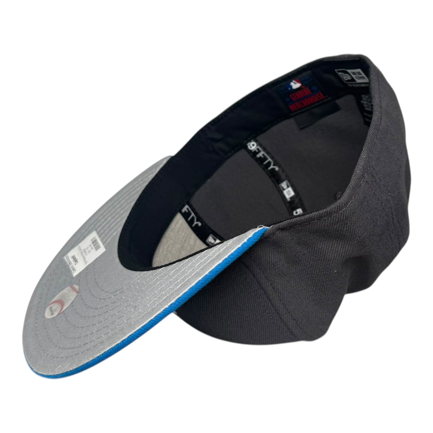 Atlanta Braves Dark Gray Crown Blue Visor New Era 59Fifty Fitted Hat
