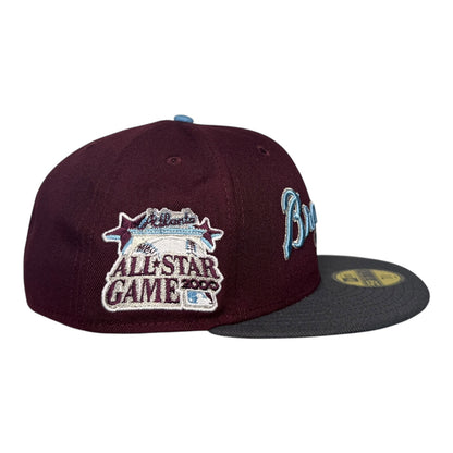 Atlanta Braves 2000 All Star Game "Burgundy Sky" New Era 59Fifty Fitted Hat