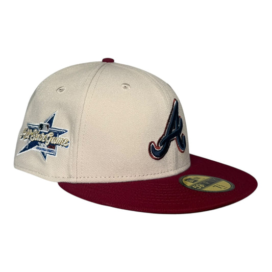 Atlanta Braves 2025 All Star Game Burgundy Visor New Era 59Fifty Fitted Hat