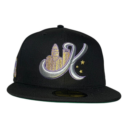Charlotte Knights Uptown Black Throwback Edition New Era 59Fifty Fitted Hat