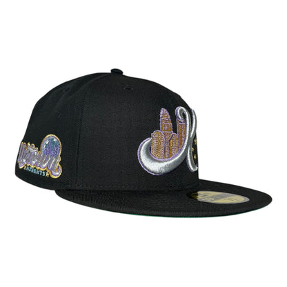 Charlotte Knights Uptown Black Throwback Edition New Era 59Fifty Fitted Hat