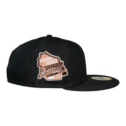 Mississippi Braves Black New Era 59Fifty Fitted Hat