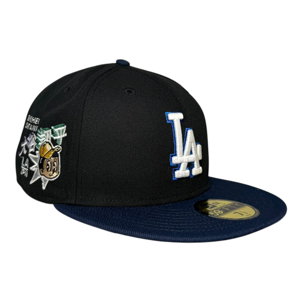The Hat Wall Los Angeles Dodgers Shohei Ohtani New Era 59Fifty Fitted Hat Black Navy Two Tone