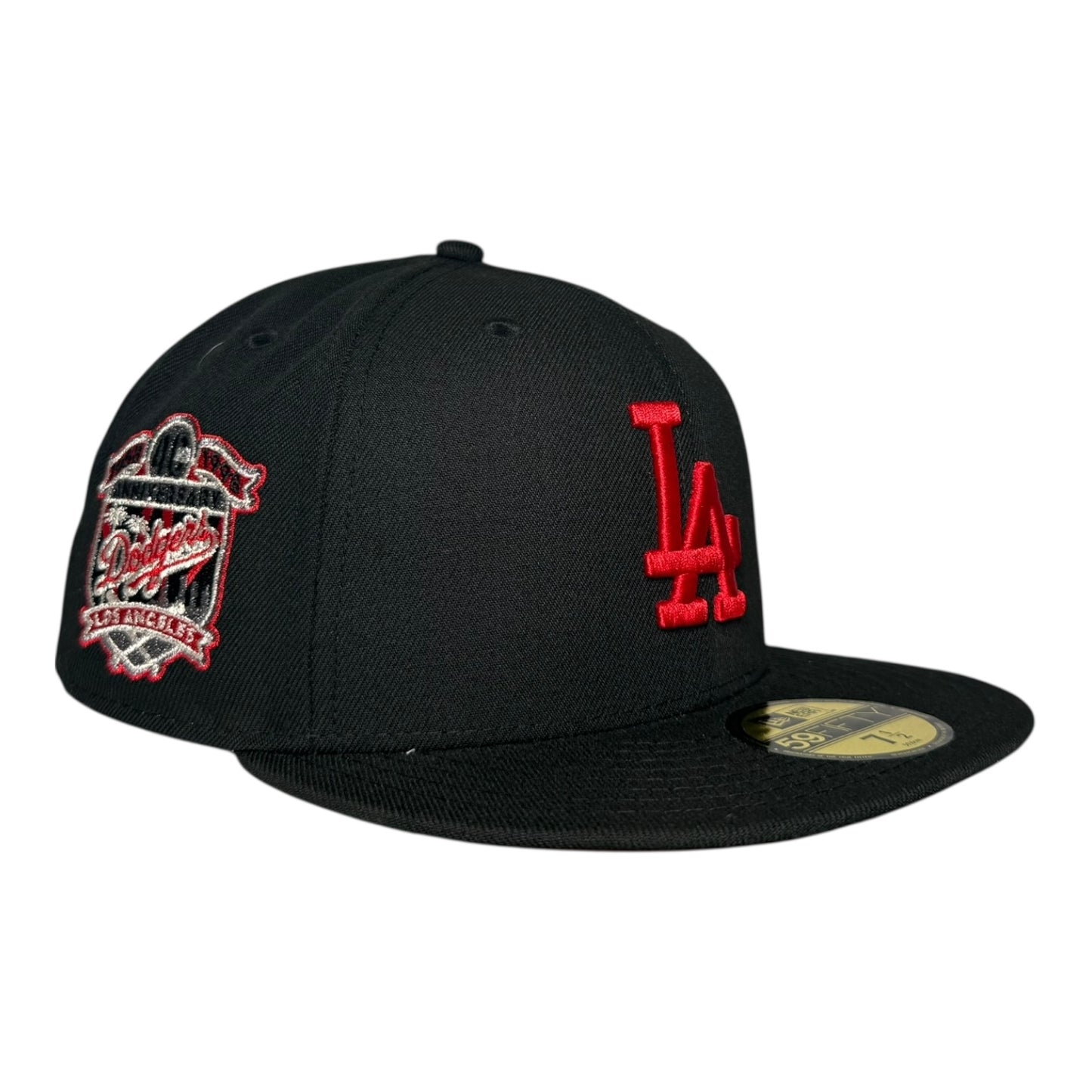 Los Angeles Dodgers 40th Anniversary Black and Red Satin UV New Era 59Fifty Fitted Hat
