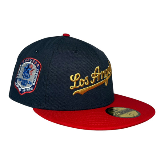 Los Angeles Dodgers 1984 Olympic Patch Script Hat Club New Era 59Fifty Fitted Hat