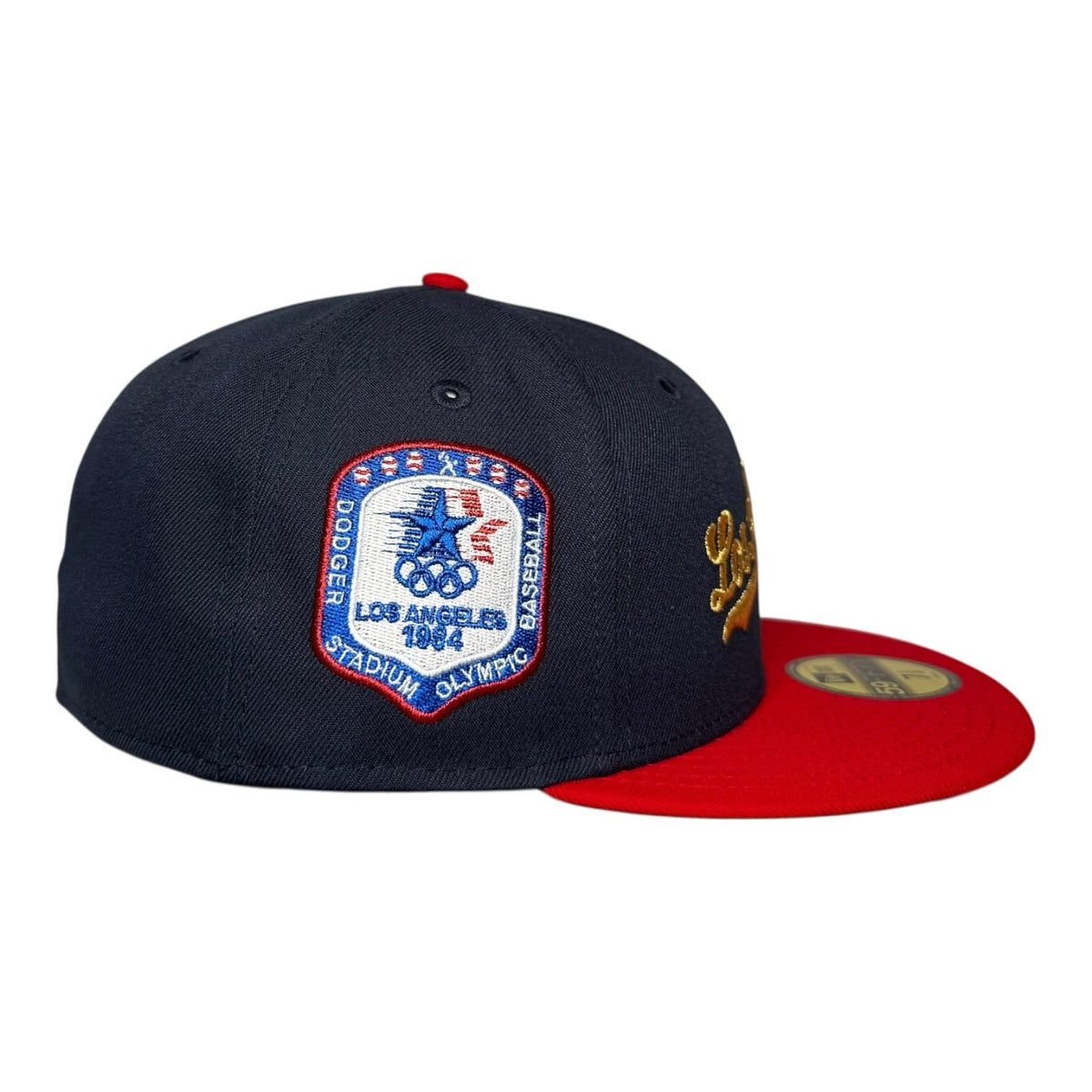 Hat Club Los Angeles Dodgers 1984 Olympic Patch Script Hat Club New Era 59Fifty Fitted Hat
