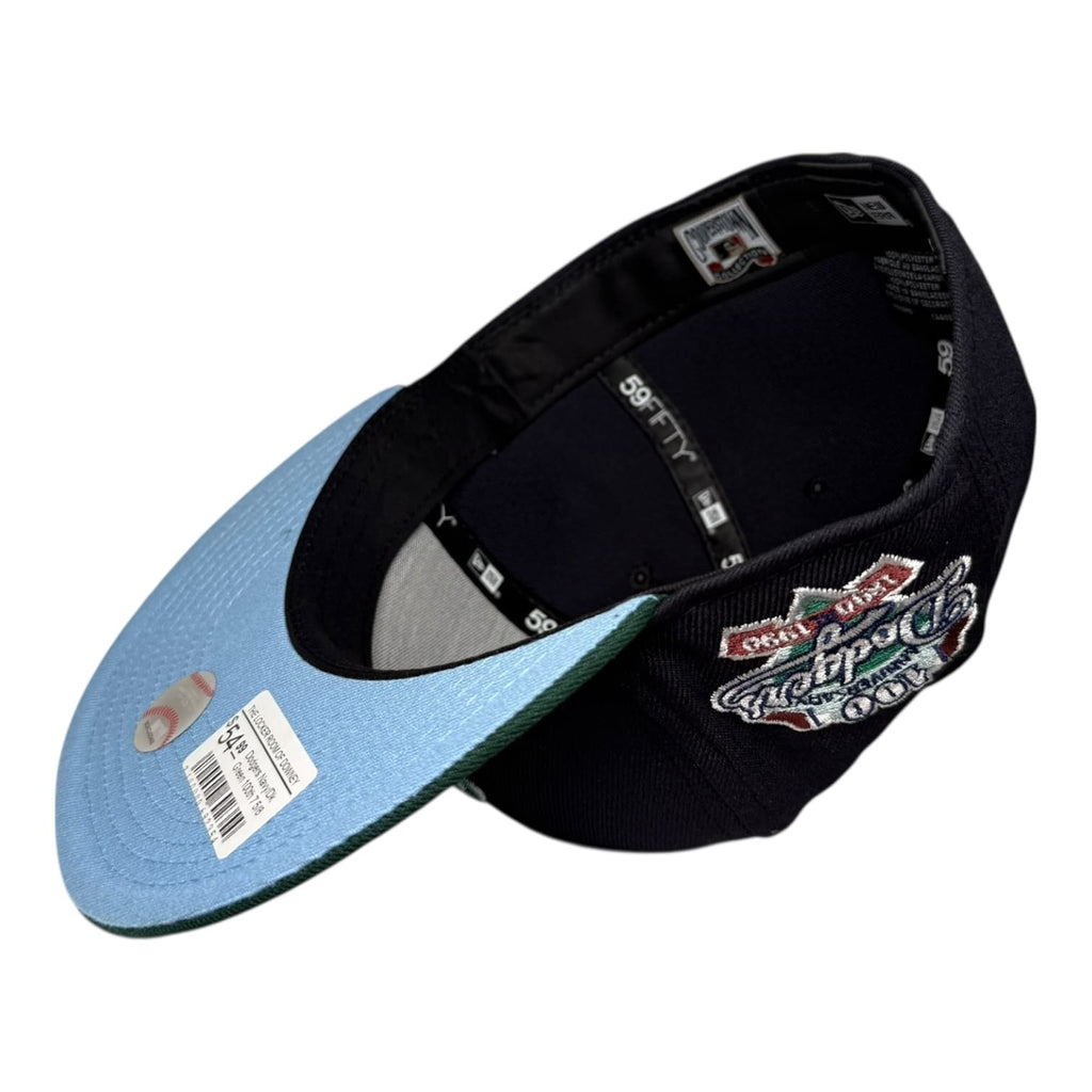The Hat Wall Los Angeles Dodgers 100th Anniversary Navy Dark Green Script New Era 59Fifty Fitted Hat