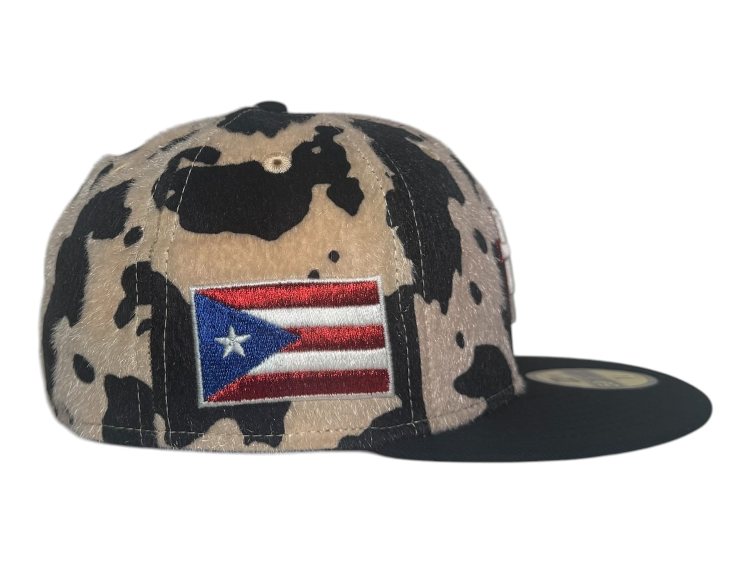 The Hat Wall New Era Puerto Rico Cow Print Green UV 59Fifty Fitted Hat