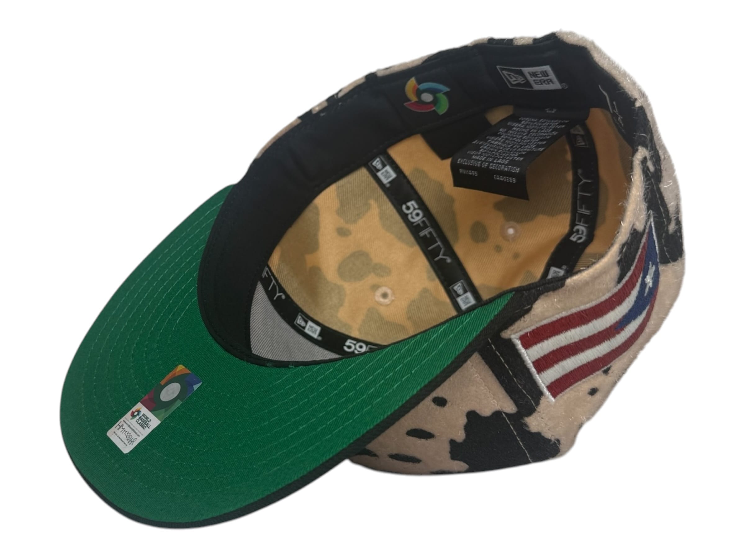 The Hat Wall New Era Puerto Rico Cow Print Green UV 59Fifty Fitted Hat