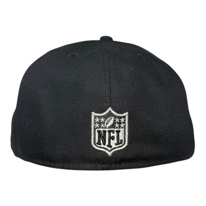 Las Vegas Raiders Silver Metal Badge New Era 59Fifty Fitted Hat