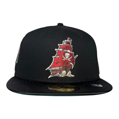 Tampa Bay Buccaneers 30 Seasons Black Satin Brim New Era 59Fifty Fitted Hat