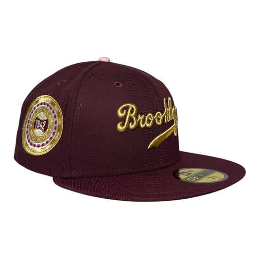 Brooklyn Dodgers 1942 All Star Game Maroon Pink UV New Era 59Fifty Fitted Hat