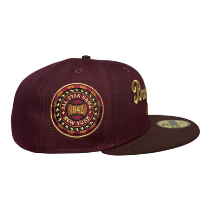 Brooklyn Dodgers 1942 All Star Game Maroon Gray UV New Era 59Fifty Fitted Hat