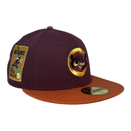 Chicago Cubs Be Alert for Foul Balls New Era 59Fifty Fitted Hat TwoTone