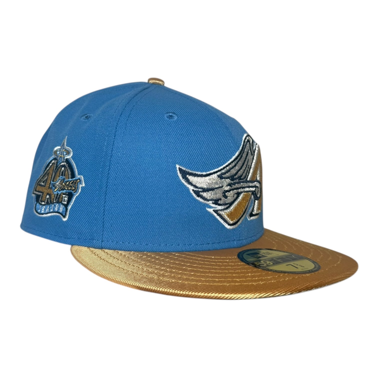 Los Angeles Angels Metallic Gold Brim Hat Club New Era 59Fifty Fitted Hat