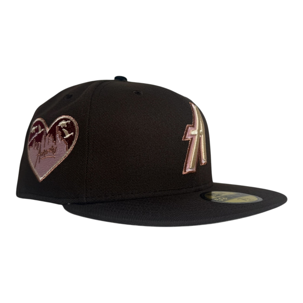 New Era Brown.pinky by @beardedgoosenyc 59Fifty Fitted Hat