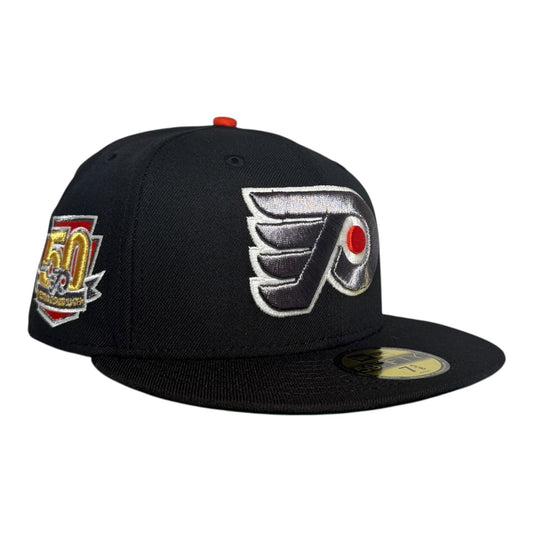Philadelphia Flyers 50th Anniversary Glow in the Dark New Era 59Fifty Fitted Hat