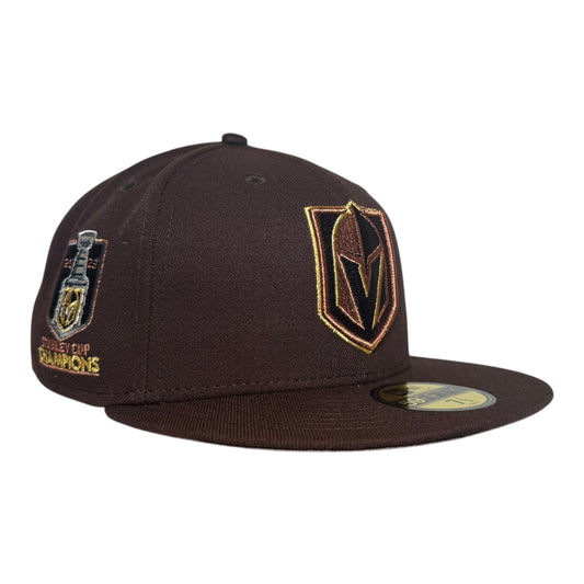 Las Vegas Golden Knights 2023 Stanley Cup Champions Burnt Wood New Era 59Fifty Fitted Hat