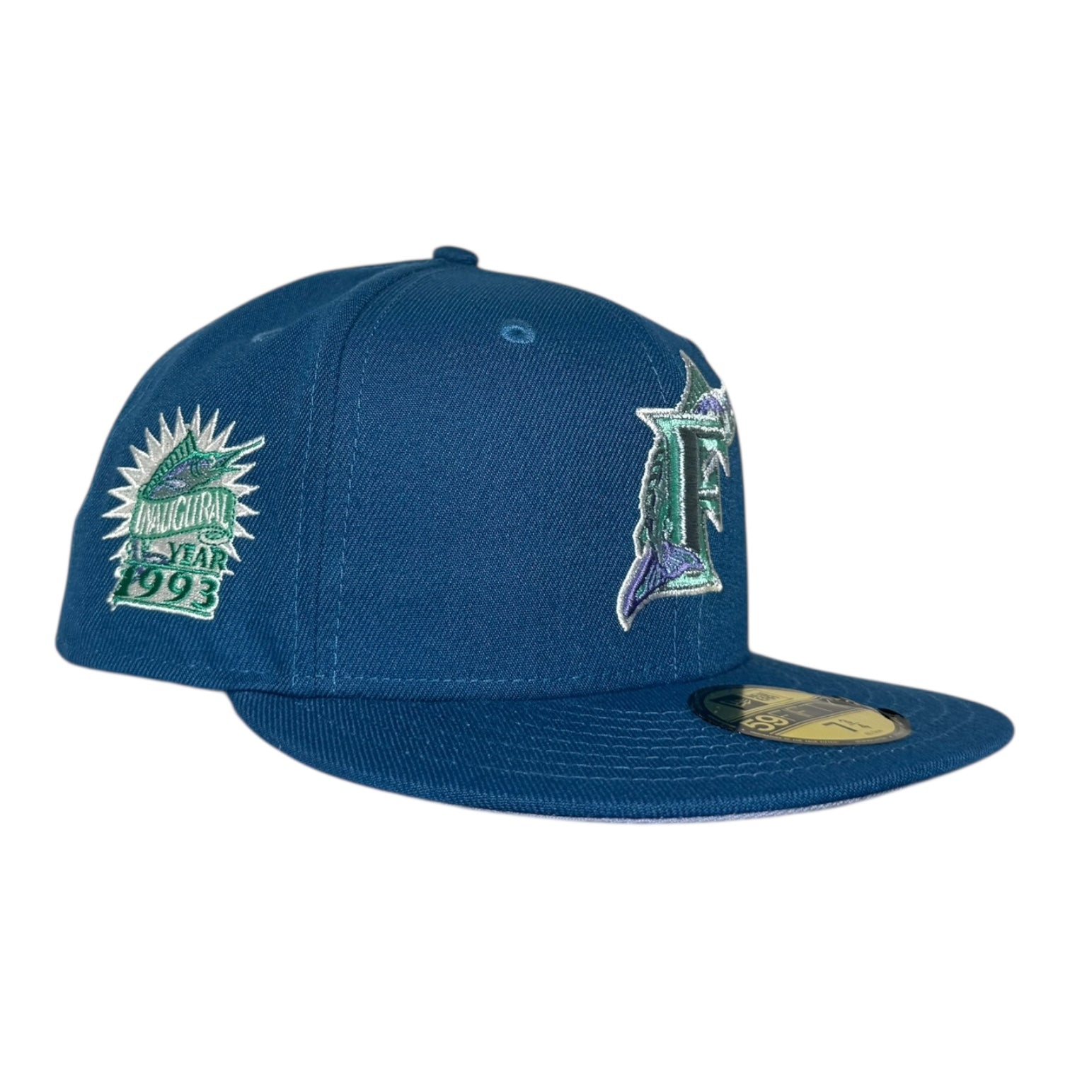 Florida Marlins Inaugural Season Hat Club Lavender UV New Era 59Fifty Fitted Hat