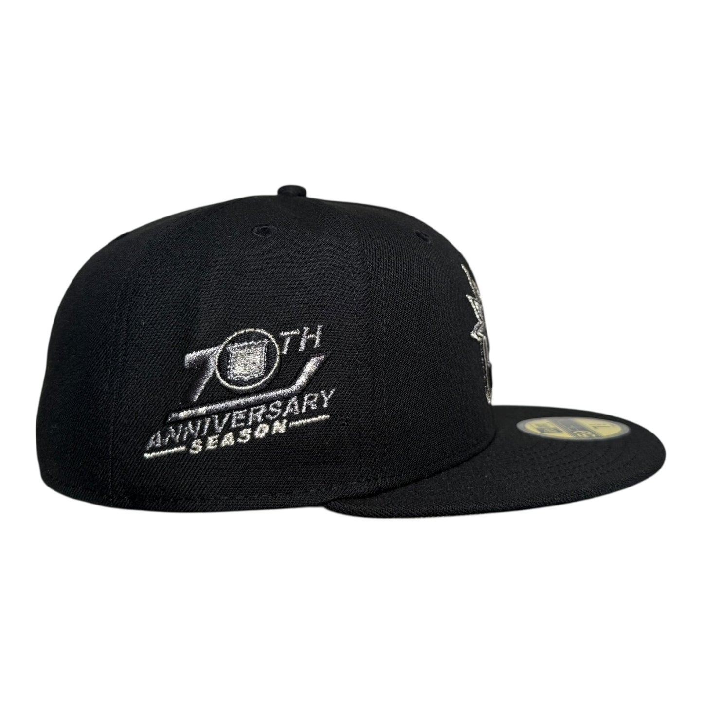 New York Rangers 70th Anniversary Metallic Black New Era 59Fifty Fitted Hat