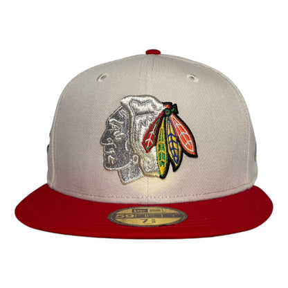 Chicago Blackhawks Tomahawk Red Visor New Era 59Fifty Fitted Hat