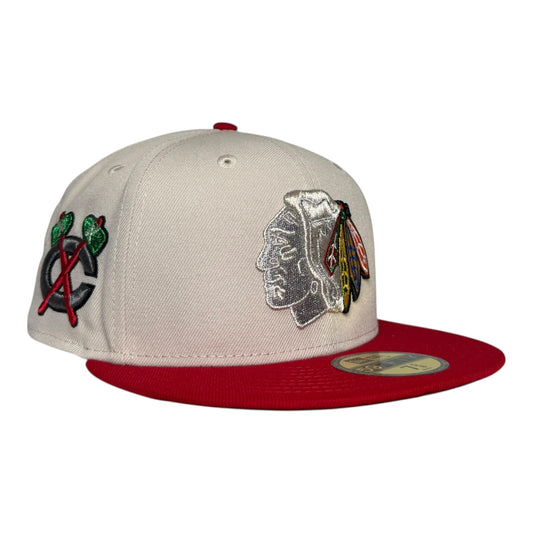 Chicago Blackhawks Tomahawk Red Visor New Era 59Fifty Fitted Hat