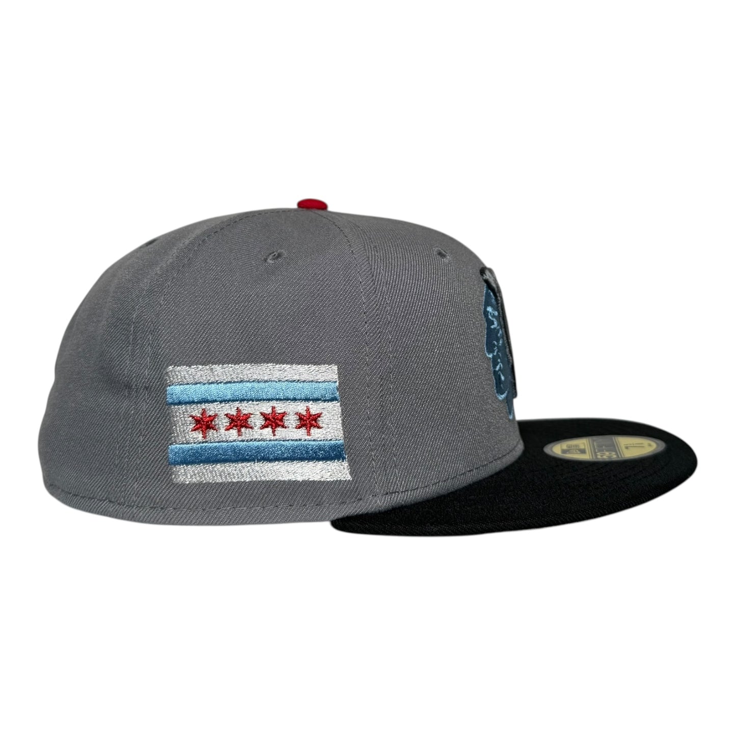Chicago Blackhawks Flag Side Patch Storm Gray New Era 59Fifty Fitted Hat