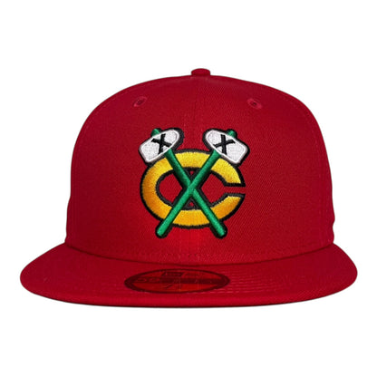 Chicago Blackhawks Tomahawk "Red Yellow Green" New Era 59Fifty Fitted Hat