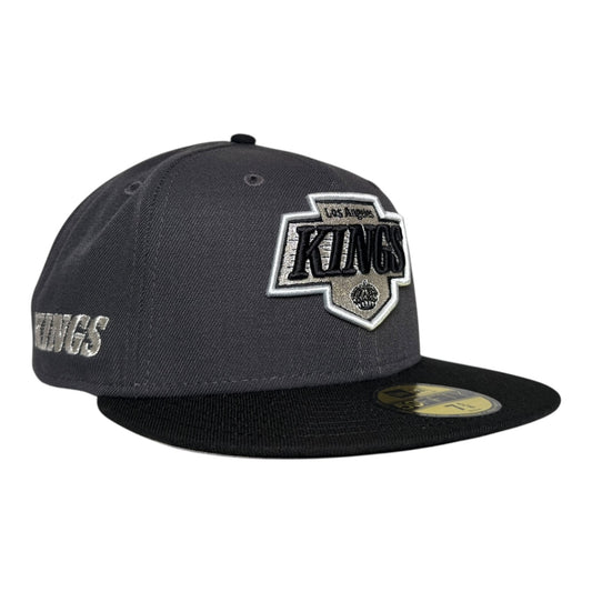 Los Angeles Kings Block Side Patch Black/Graphite New Era 59Fifty Fitted Hat