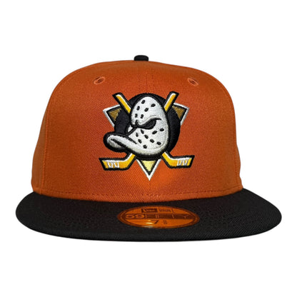 Anaheim Ducks Fight Orange/Black Grey UV New Era 59Fifty Fitted Hat