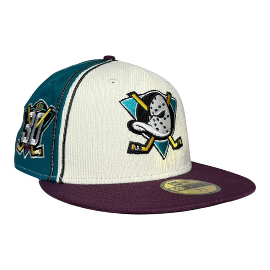 Anaheim Ducks 30th Anniversary Diagonal Block Home Jersey New Era 59Fifty Fitted Hat