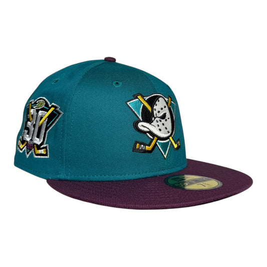 Anaheim Ducks 30th Anniversary Maroon Jersey Inspired New Era 59Fifty Fitted Hat