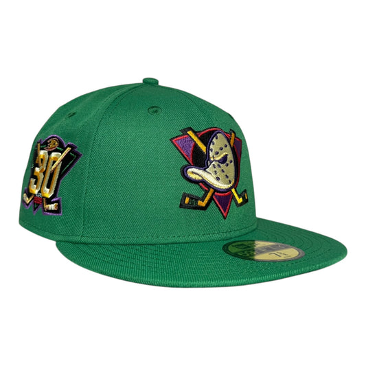 Anaheim Ducks 30th Anniversary "District 5" Solid Green New Era 59Fifty Fitted Hat