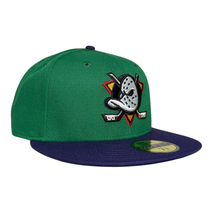 Anaheim Ducks Kelly Green/Purple Grey UV New Era 59Fifty Fitted Hat