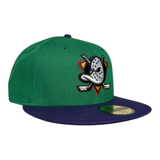 Anaheim Ducks Kelly Green/Purple Grey UV New Era 59Fifty Fitted Hat