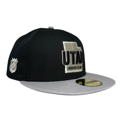 Utah Hockey Club Black and Silver Metallic New Era 59Fifty Fitted Hat