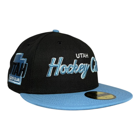 Utah Hockey Club Black and Blue Script Inaugural Season New Era 59Fifty Fitted Hat