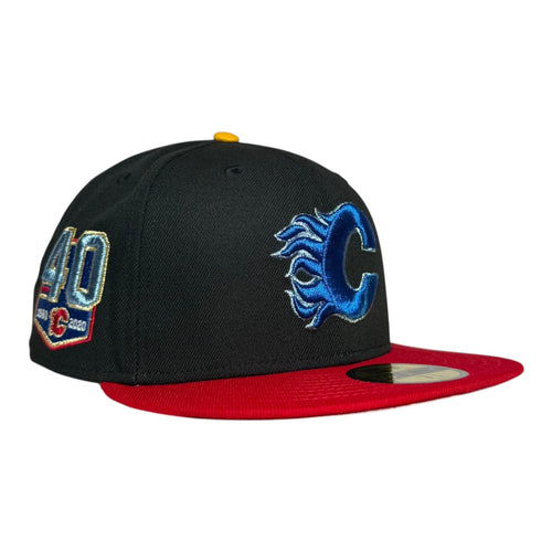 The Hat Wall Calgary Flames "CHILL FAM" 40 Seasons New Era 59Fifty Fitted Hat