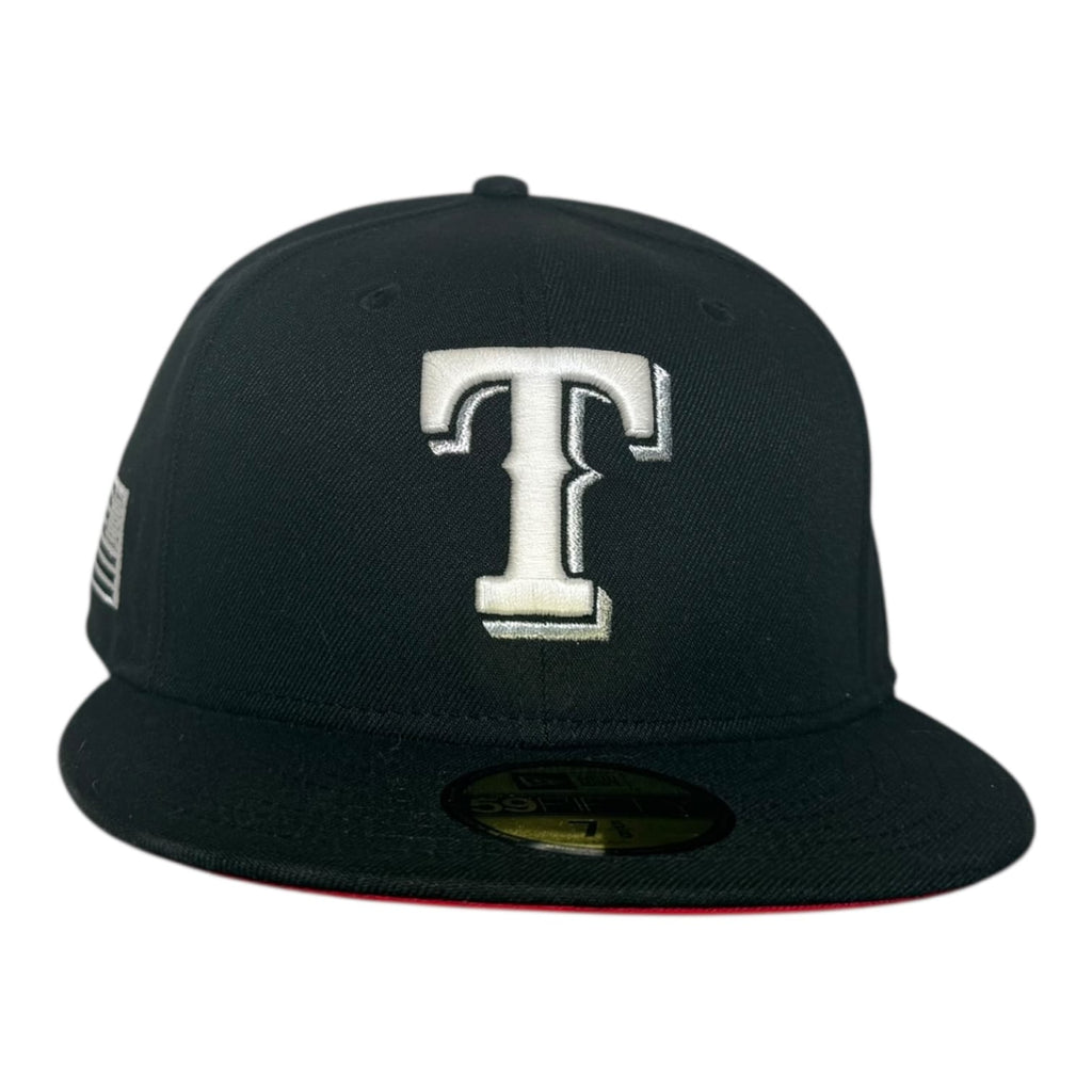 The Hat Wall Texas Rangers 911 Flag Red UV New Era 59Fifty Fitted Hat
