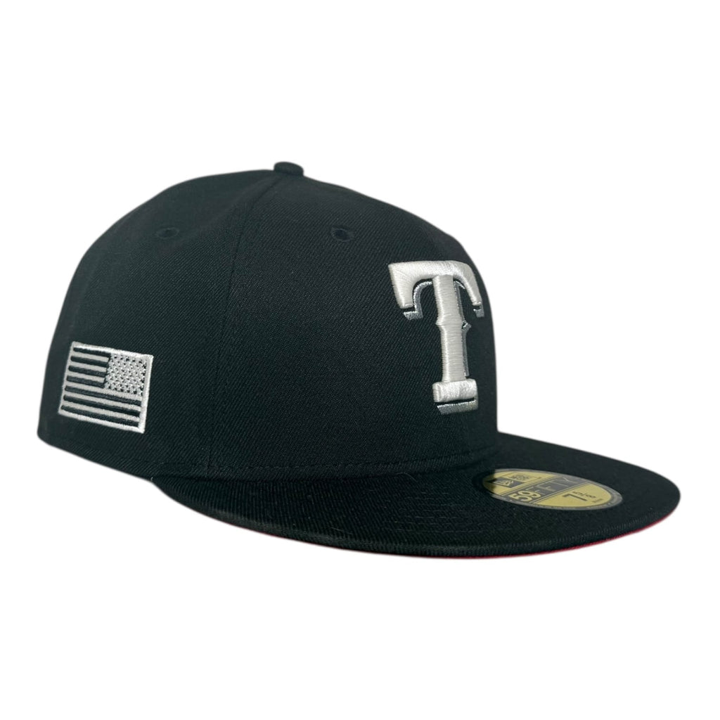 The Hat Wall Texas Rangers 911 Flag Red UV New Era 59Fifty Fitted Hat