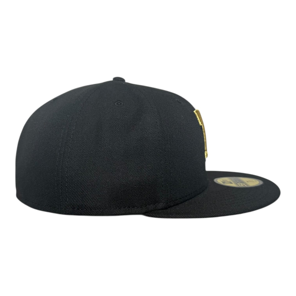 The Hat Wall Texas Rangers Black on Metallic New Era 59Fifty Fitted Hat