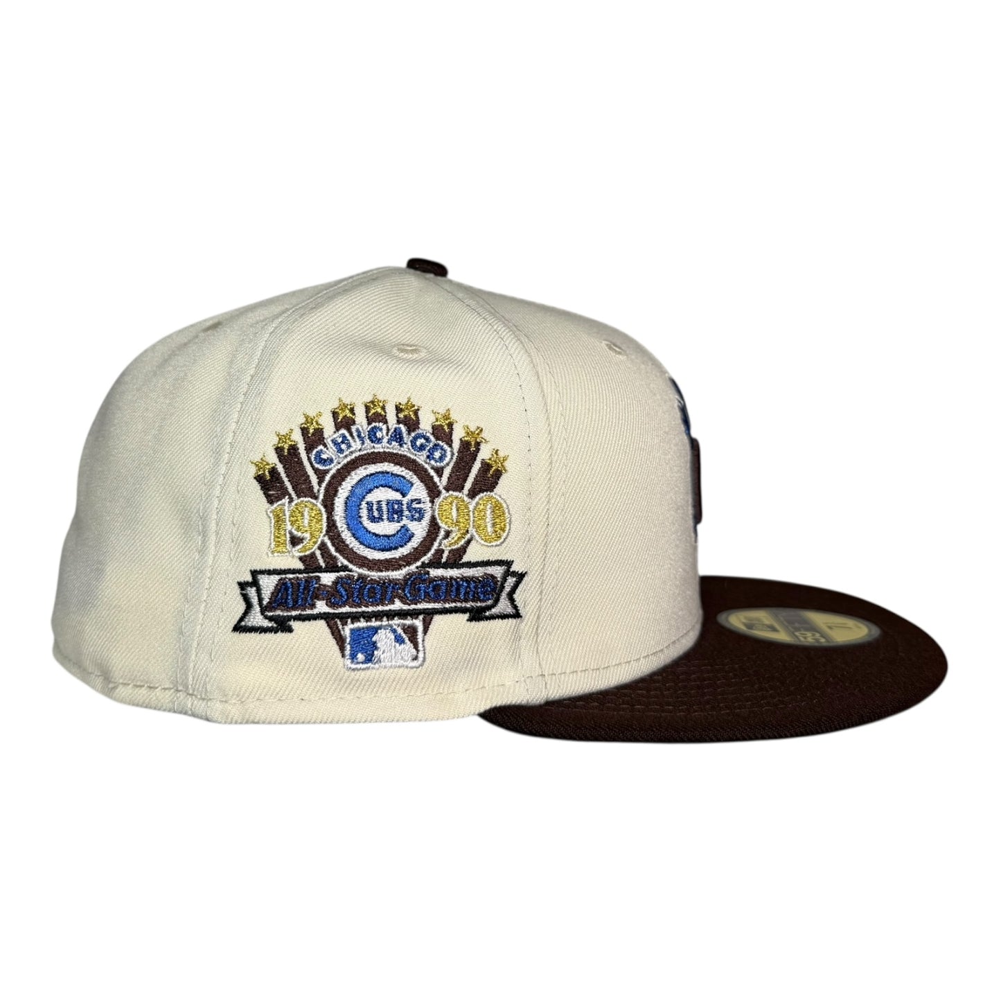 Chicago Cubs Chrome/Burnt Wood Waving Bear 1990 All Star Game New Era 59Fifty Fitted Hat