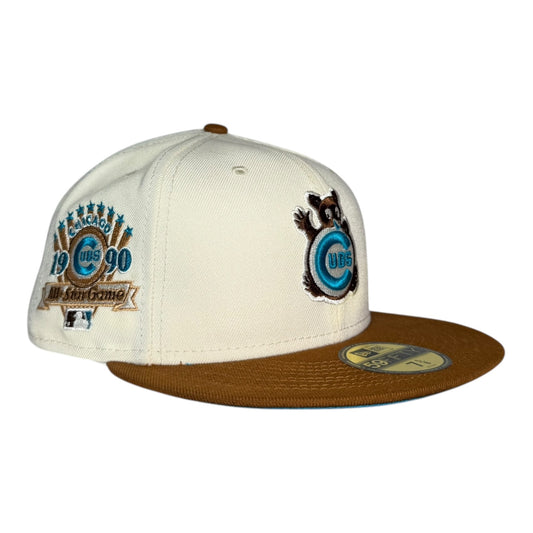 Chicago Cubs Waving Bear 1990 All Star Game New Era 59Fifty Fitted Hat Toasted Peanut