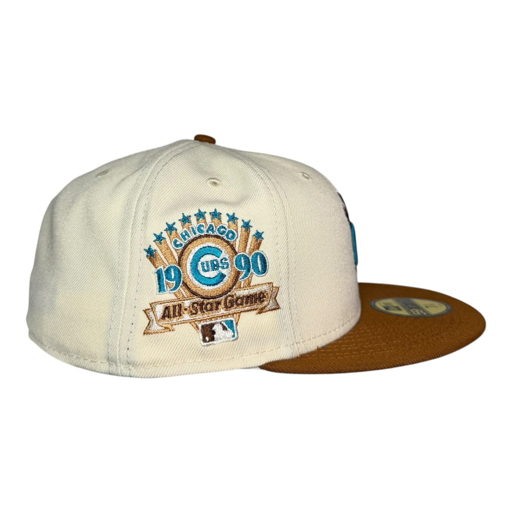 Clark Street Sports Chicago Cubs Waving Bear 1990 All Star Game New Era 59Fifty Fitted Hat Toasted Peanut