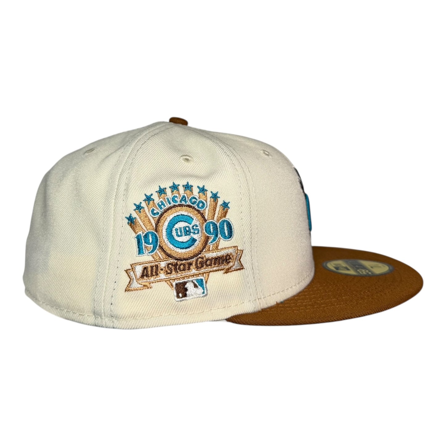 Chicago Cubs Waving Bear 1990 All Star Game New Era 59Fifty Fitted Hat Toasted Peanut