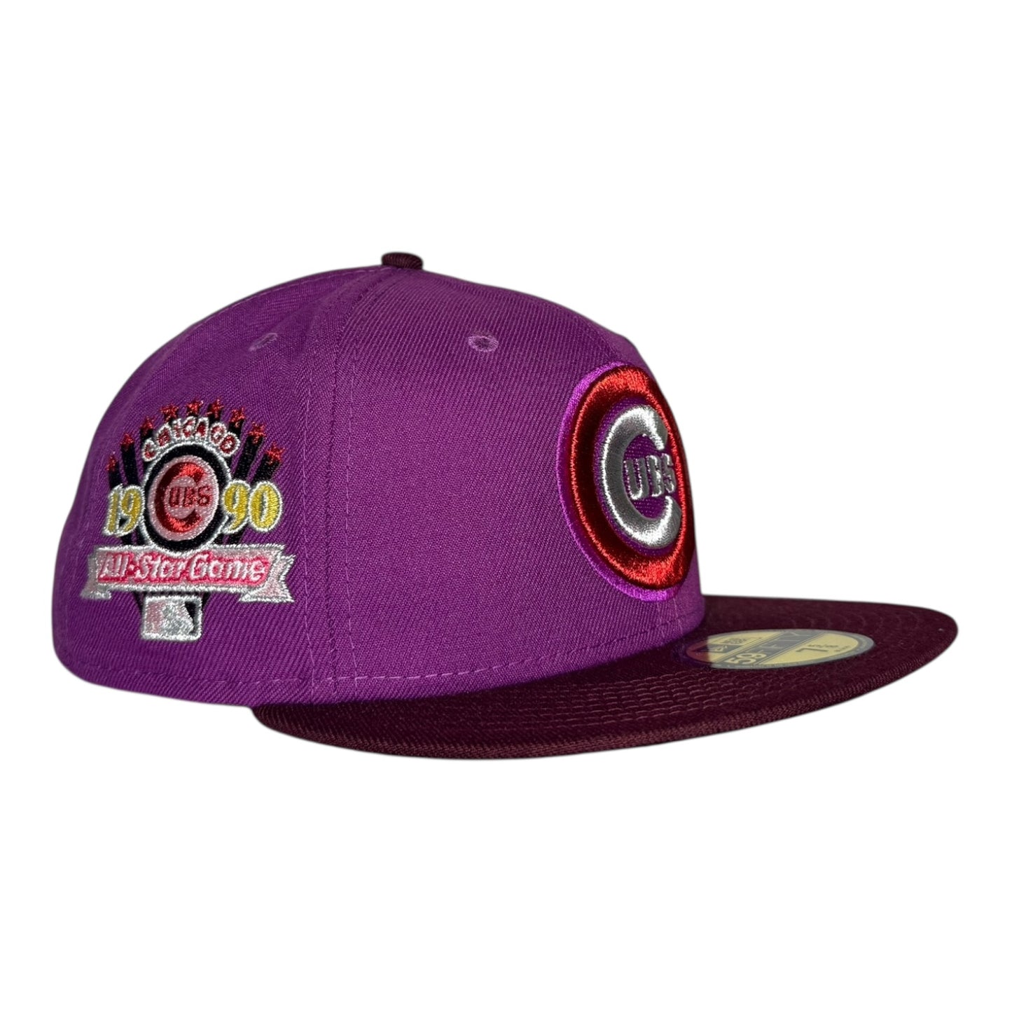 Chicago Cubs 1990 All Star Game New Era 59Fifty Fitted Hat Grape Maroon