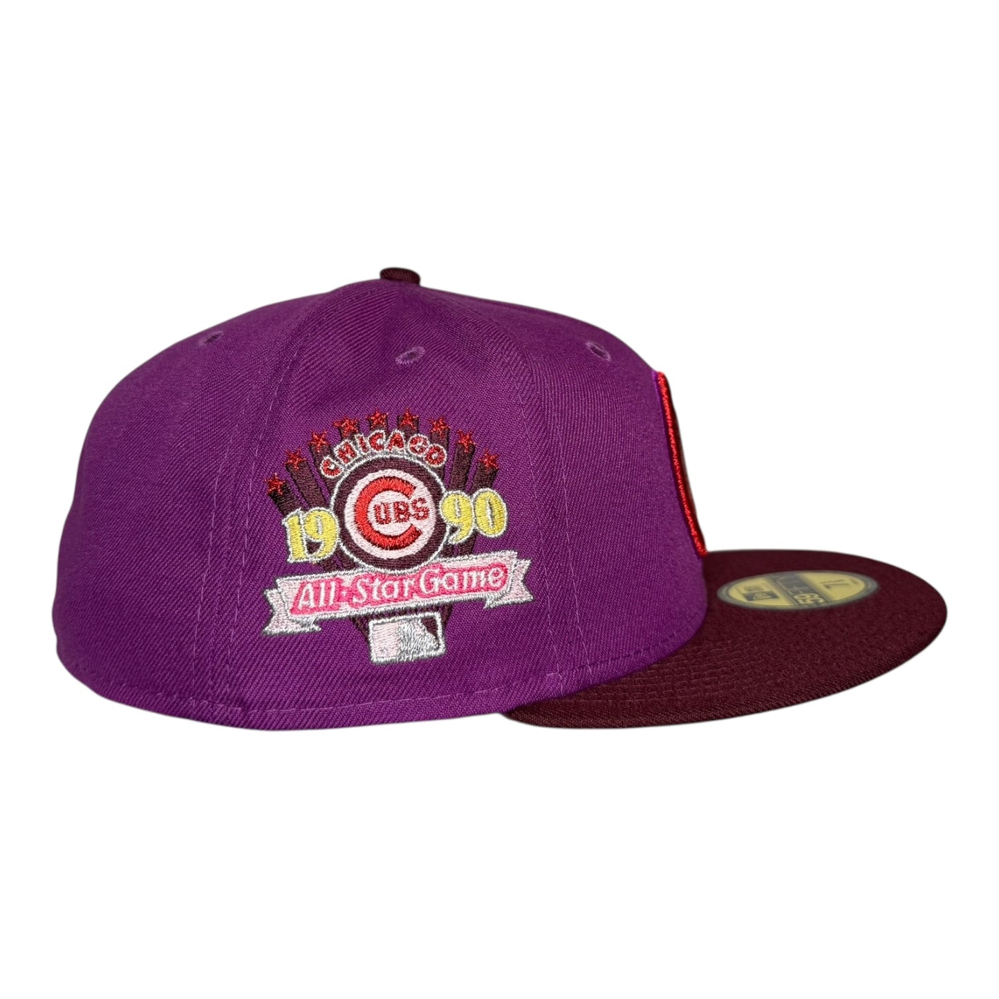 Chicago Cubs 1990 All Star Game New Era 59Fifty Fitted Hat Grape Maroon