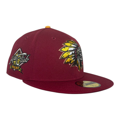 Skull Chief Hat Club New Era 59Fifty Fitted Hat Maroon